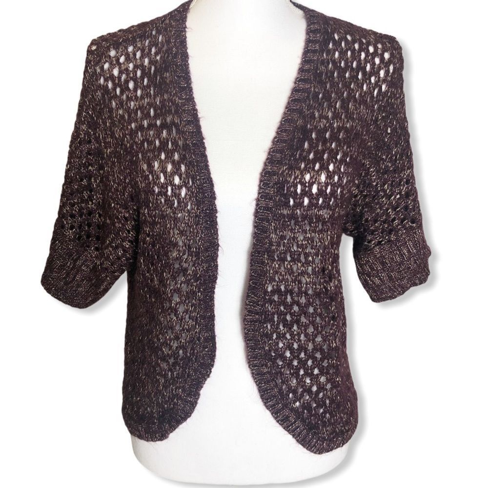 Copper Key Knit Open Front Cardigan Shrug